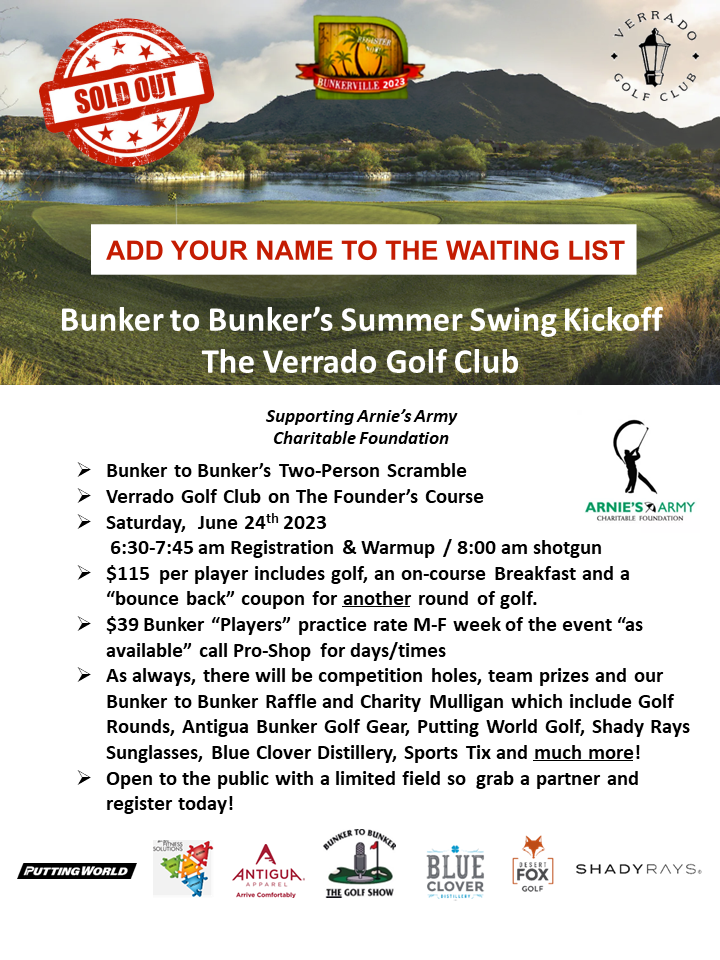 Bunker to Bunker's Summer Swing Kickoff at Verrado Golf Club | Saturday, June 24, 2023